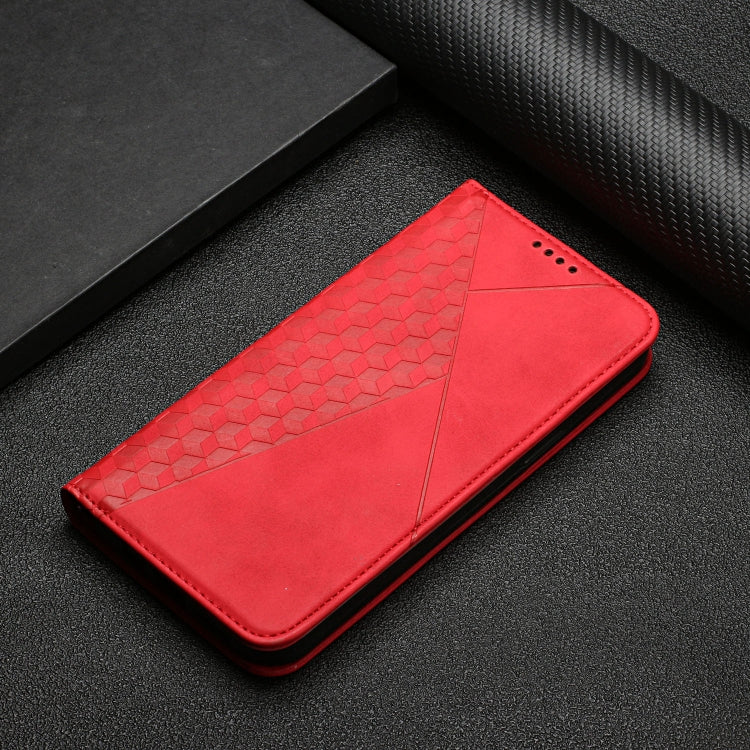 For iPhone XR Diamond Pattern Splicing Skin Feel Magnetic Horizontal Flip Leather Case with Card Slots & Holder & Wallet(Red) - More iPhone Cases by buy2fix | Online Shopping UK | buy2fix