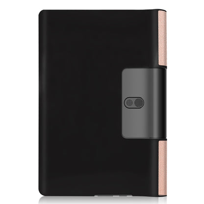 For Lenovo Yoga Smart Tab Custer Texture Horizontal Flip Leather Case with Two-folding Holder(Rose Gold) - Lenovo by buy2fix | Online Shopping UK | buy2fix