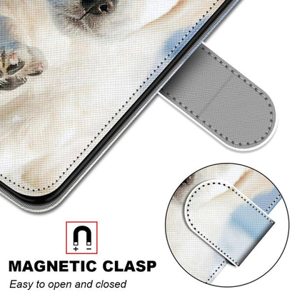 For Huawei P50 Pro Coloured Drawing Cross Texture Horizontal Flip PU Leather Case with Holder & Card Slots & Wallet & Lanyard(Snow Puppy) - Huawei Cases by buy2fix | Online Shopping UK | buy2fix