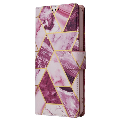 For iPhone 13 Pro Marble Bronzing Stitching Horizontal Flip PU Leather Case with Holder & Card Slots & Wallet & Photo Frame (Purple) - iPhone 13 Pro Cases by buy2fix | Online Shopping UK | buy2fix