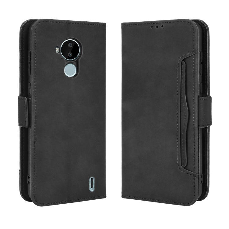 For Nokia C30 Skin Feel Calf Pattern Horizontal Flip Leather Case with Holder & Card Slots & Photo Frame(Black) - Nokia Cases by buy2fix | Online Shopping UK | buy2fix