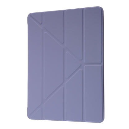 For iPad 10.2 2021 / 2020 / 2019 Deformation Transparent Acrylic Horizontal Flip PU Leather Case with Multi-folding Holder & Sleep / Wake-up Function & Pen Slot(Lavender Grey) - iPad 10.2 Cases by buy2fix | Online Shopping UK | buy2fix