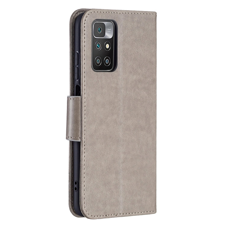 For Xiaomi Redmi 10 Two Butterflies Embossing Pattern Horizontal Flip Leather Case with Holder & Card Slot & Wallet & Lanyard(Grey) - Xiaomi Cases by buy2fix | Online Shopping UK | buy2fix