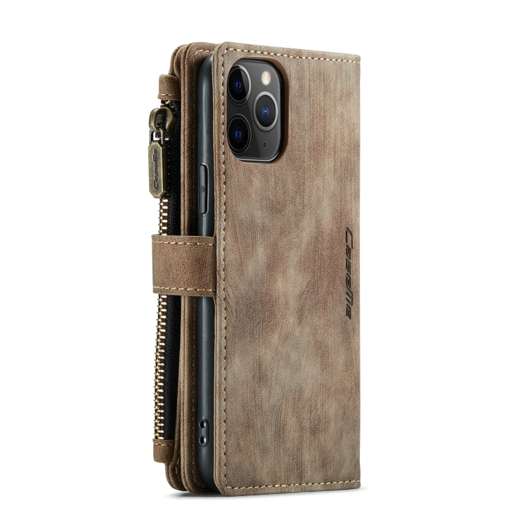 For iPhone 11 Pro CaseMe-C30 PU + TPU Multifunctional Horizontal Flip Leather Case with Holder & Card Slot & Wallet & Zipper Pocket (Brown) - iPhone 11 Pro Cases by CaseMe | Online Shopping UK | buy2fix