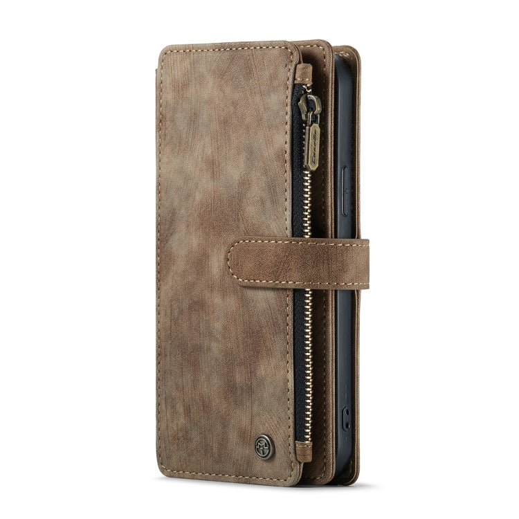 For iPhone 12 Pro Max CaseMe-C30 PU + TPU Multifunctional Horizontal Flip Leather Case with Holder & Card Slot & Wallet & Zipper Pocket(Brown) - iPhone 12 Pro Max Cases by CaseMe | Online Shopping UK | buy2fix