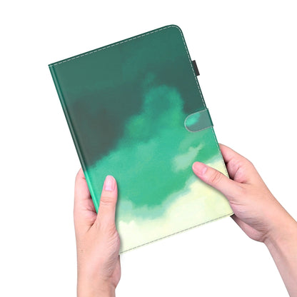 For iPad Pro 11 2022 / 2021 / 2018 / Air 2020 10.9 Watercolor Pattern Skin Feel Magnetic Leather Tablet Case with Holder & Card Slots & Photo Frame & Sleep / Wake-up Function(Cyan Green) - iPad Pro 11 (2022/2021) Cases by buy2fix | Online Shopping UK | buy2fix