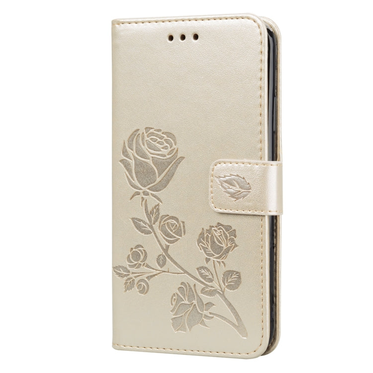 For Xiaomi Redmi 10 Rose Embossed Horizontal Flip PU Leather Case with Holder & Card Slots & Wallet(Gold) - Xiaomi Cases by buy2fix | Online Shopping UK | buy2fix