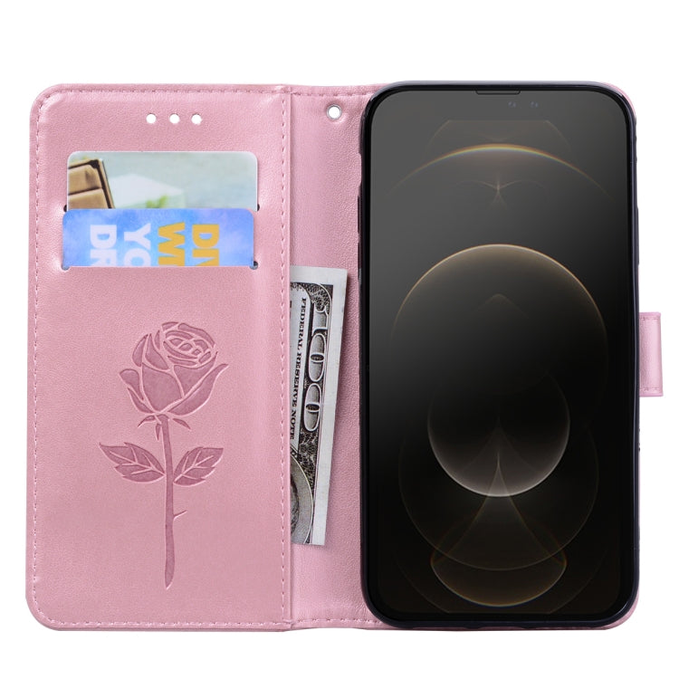 For iPhone 13 Pro Max Rose Embossed Horizontal Flip PU Leather Case with Holder & Card Slots & Wallet (Rose Gold) - iPhone 13 Pro Max Cases by buy2fix | Online Shopping UK | buy2fix