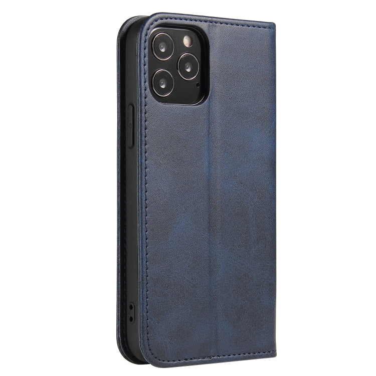 For iPhone 12 mini Calf Texture Magnetic Horizontal Flip Leather Case with Holder & Card Slots & Wallet (Blue) - iPhone 12 mini Cases by buy2fix | Online Shopping UK | buy2fix