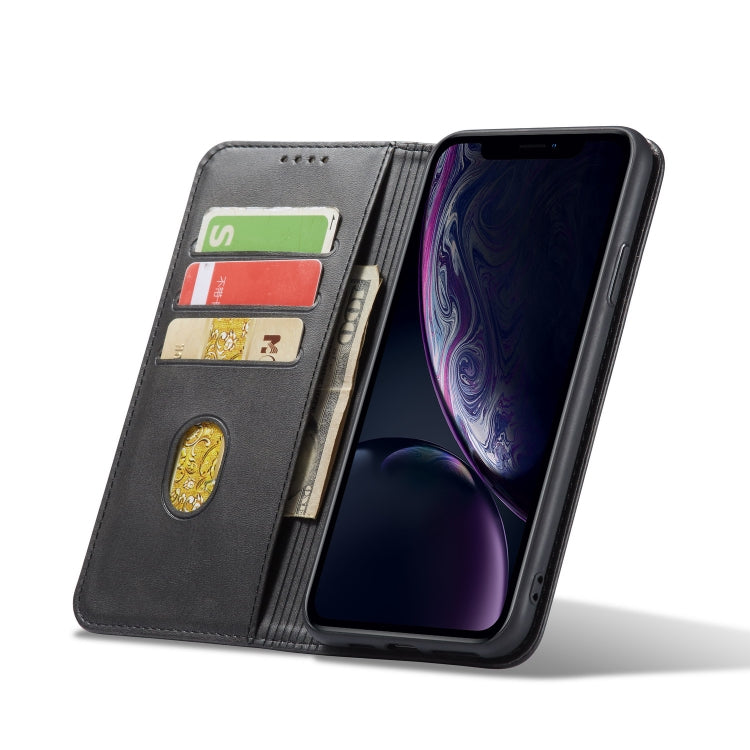 For iPhone XR Calf Texture Magnetic Horizontal Flip Leather Case with Holder & Card Slots & Wallet(Black) - More iPhone Cases by buy2fix | Online Shopping UK | buy2fix