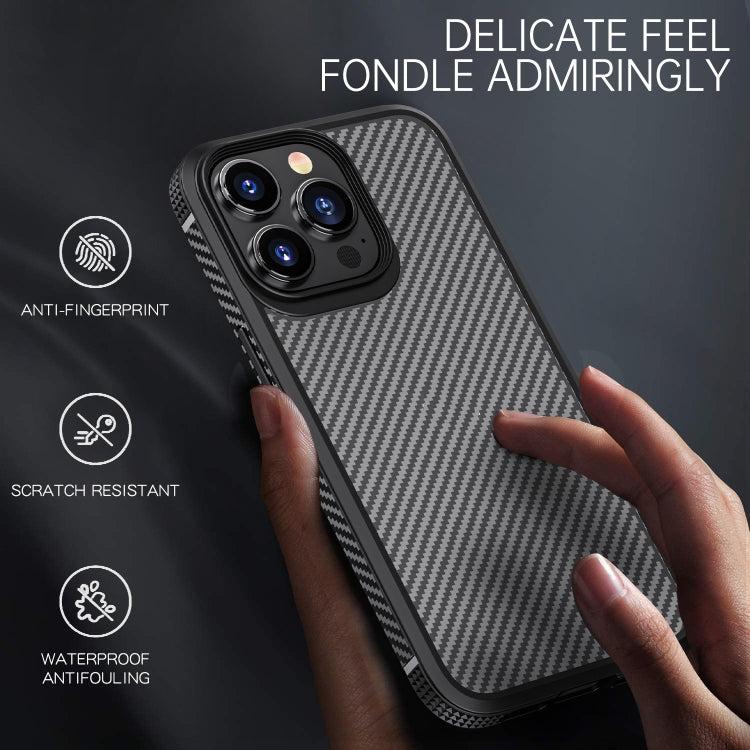 For iPhone 13 Pro iPAKY MG Series Carbon Fiber TPU + PC Shockproof Case (Black) - iPhone 13 Pro Cases by iPAKY | Online Shopping UK | buy2fix