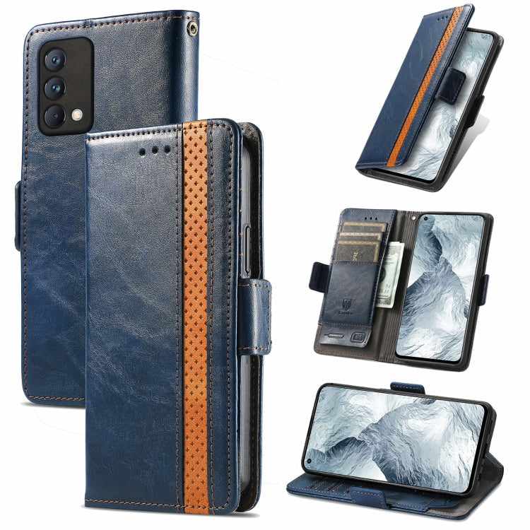 For OPPO Realme GT Master CaseNeo Business Splicing Dual Magnetic Buckle Horizontal Flip PU Leather Case with Holder & Card Slots & Wallet(Blue) - Realme Cases by buy2fix | Online Shopping UK | buy2fix