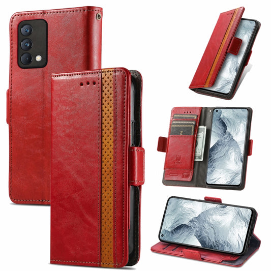 For OPPO Realme GT Master CaseNeo Business Splicing Dual Magnetic Buckle Horizontal Flip PU Leather Case with Holder & Card Slots & Wallet(Red) - Realme Cases by buy2fix | Online Shopping UK | buy2fix