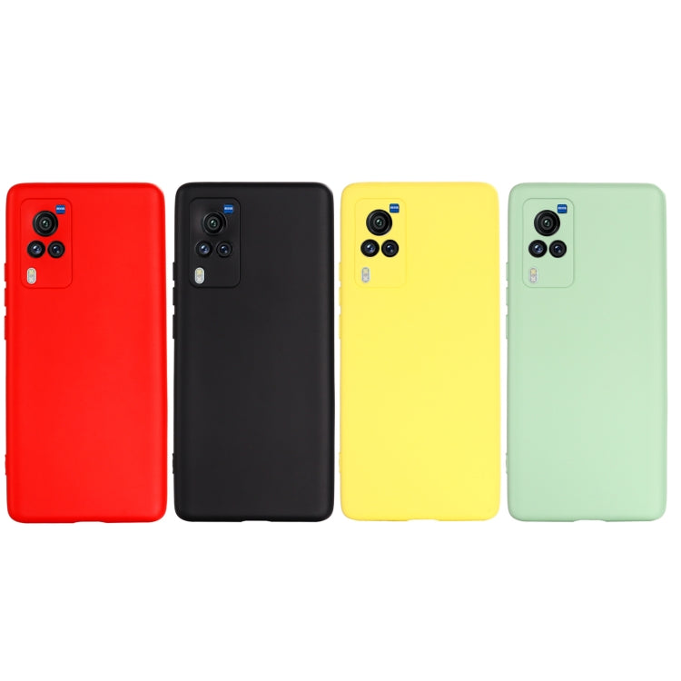 For vivo X60 Pro 5G Foreign Version Solid Color Liquid Silicone Shockproof Full Coverage Protective Case(Yellow) - vivo Cases by buy2fix | Online Shopping UK | buy2fix