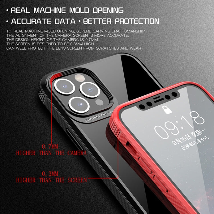 For iPhone 11 MG Series Carbon Fiber TPU + Clear PC Four-corner Airbag Shockproof Case (Black) - iPhone 11 Cases by buy2fix | Online Shopping UK | buy2fix