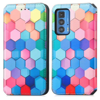 For Motorola Edge 20 Pro Colorful Magnetic Horizontal Flip PU Leather Case with Holder & Card Slot & Wallet(Colorful Cube) - Motorola Cases by buy2fix | Online Shopping UK | buy2fix