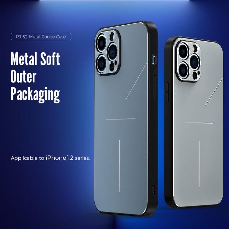 For iPhone 12 Pro Max R-JUST RJ-52 3-Line Style Metal TPU Shockproof Protective Case(Silver) - iPhone 12 Pro Max Cases by R-JUST | Online Shopping UK | buy2fix