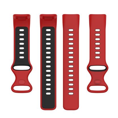 For Fitbit Charge 5 Two-color Silicone Watch Band(Red Black) - Watch Bands by buy2fix | Online Shopping UK | buy2fix