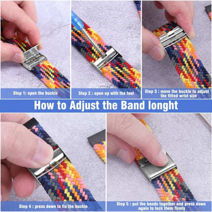 22mm Universal Metal Buckle Nylon Braided Watch Band(Black) - 22mm Bands by buy2fix | Online Shopping UK | buy2fix