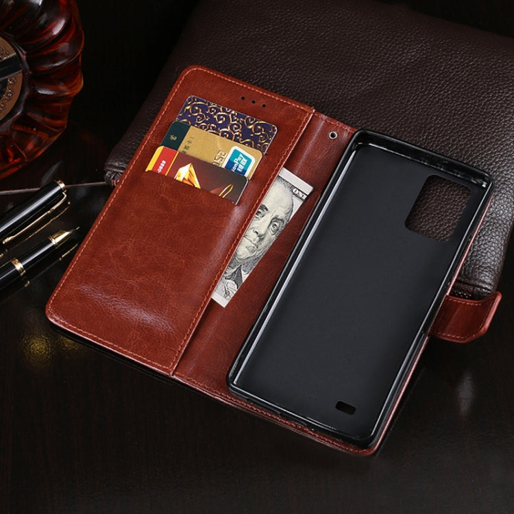 For Oukitel C25 idewei Crazy Horse Texture Leather Phone Case with Holder & Card Slots & Wallet(Black) - More Brand by idewei | Online Shopping UK | buy2fix