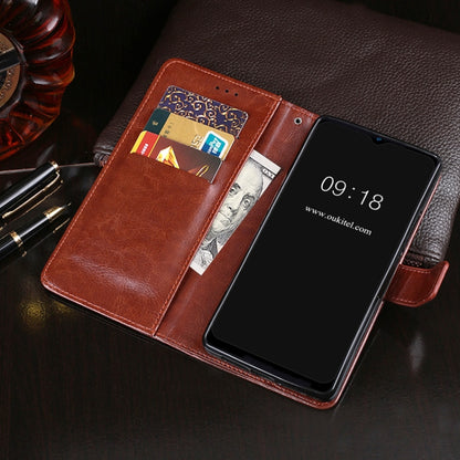 For Oukitel C25 idewei Crazy Horse Texture Leather Phone Case with Holder & Card Slots & Wallet(Black) - More Brand by idewei | Online Shopping UK | buy2fix