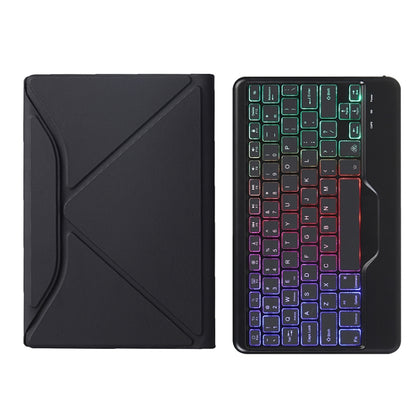BA08S Backlight Diamond Texture Bluetooth Keyboard Leather Case with Triangle Back Support For Samsung Galaxy Tab A8 2021 SM-X205 / SM-X200(Black + Black) - Samsung Keyboard by buy2fix | Online Shopping UK | buy2fix