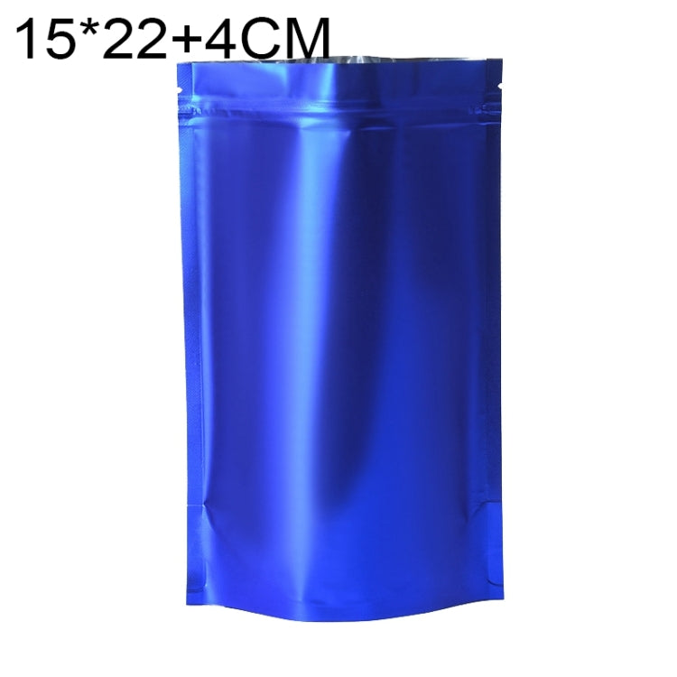 100 PCS/Set Matte Aluminum Foil Snack Stand-up Pouch, Size:15x22+4cm(Blue) - Preservation Supplies by buy2fix | Online Shopping UK | buy2fix