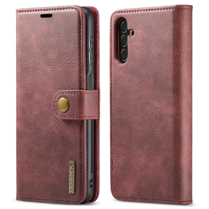 For Samsung Galaxy A13 5G DG.MING Crazy Horse Texture Detachable Magnetic Leather Phone Case(Red) - Galaxy Phone Cases by DG.MING | Online Shopping UK | buy2fix