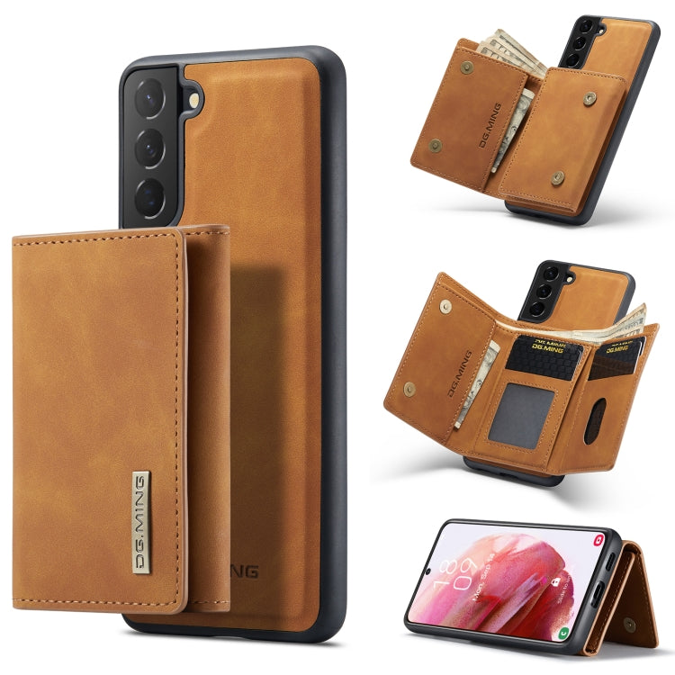 For Samsung Galaxy S22+ 5G DG.MING M1 Series 3-Fold Multi Card Wallet Phone Case(Brown) - Galaxy S22+ 5G Cases by DG.MING | Online Shopping UK | buy2fix