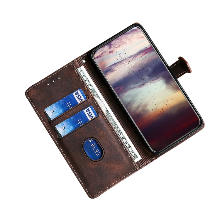 For Doogee N40 Pro Skin Feel Straw Hat Magnetic Buckle Leather Phone Case(Brown) - Doogee Cases by buy2fix | Online Shopping UK | buy2fix