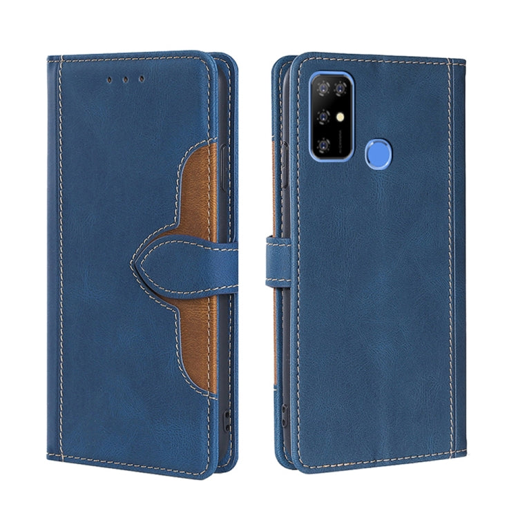 For Doogee X96 Pro Skin Feel Straw Hat Magnetic Buckle Leather Phone Case(Blue) - Doogee Cases by buy2fix | Online Shopping UK | buy2fix