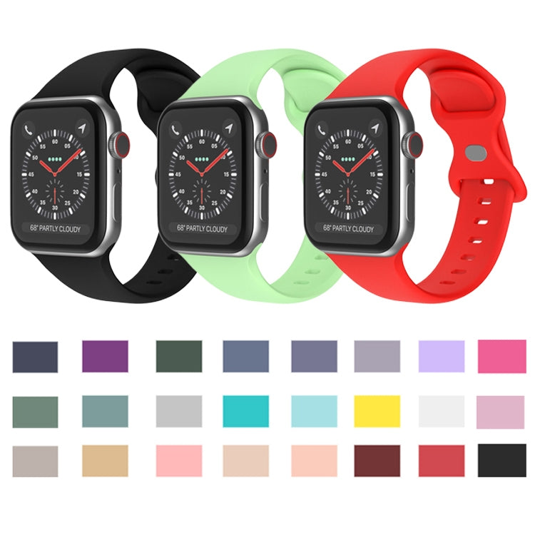 Butterfly Buckle Silicone Watch Band, Size: L For Apple Watch Ultra 49mm&Watch Ultra 2 49mm / Series 9&8&7 45mm / SE 3&SE 2&6&SE&5&4 44mm / 3&2&1 42mm(Sapphire Blue) - Watch Bands by buy2fix | Online Shopping UK | buy2fix