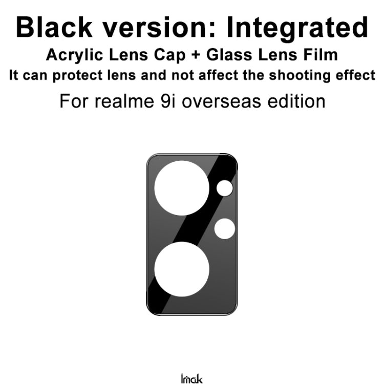 For OPPO Realme 9i Global imak Integrated Rear Camera Lens Tempered Glass Film with Lens Cap Black Version - For OPPO by imak | Online Shopping UK | buy2fix