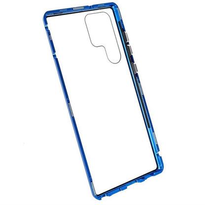 For Samsung Galaxy S22 Ultra 5G Anti-peeping Magnetic Double-sided Tempered Glass Phone Case(Blue) - Galaxy S22 Ultra 5G Cases by buy2fix | Online Shopping UK | buy2fix