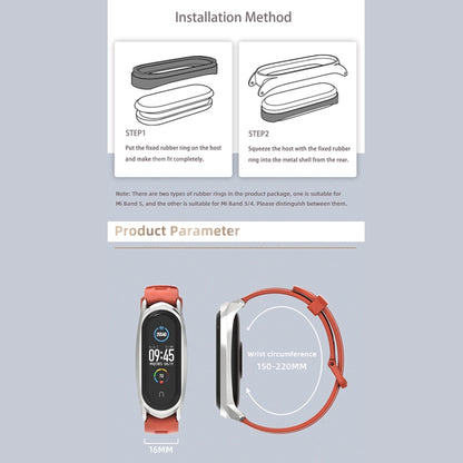 For Xiaomi Mi Band 6 / 5 / 4 / 3 Mijobs Flat Hole Silicone Watch Band, Style:GT Case(Red+Gold) - Watch Bands by MIJOBS | Online Shopping UK | buy2fix