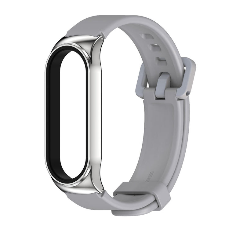 For Xiaomi Mi Band 3/4/5/6 Mijobs CS Silicone Waterproof Watch Band(Grey+Silver) - Watch Bands by MIJOBS | Online Shopping UK | buy2fix