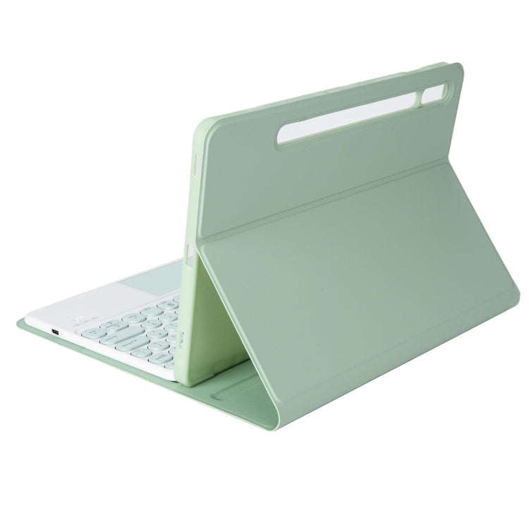 YA610B-A Candy Color Skin Feel Texture Round Keycap Bluetooth Keyboard Leather Case with Touchpad For Samsung Galaxy Tab S6 Lite 10.4 inch SM-P610 / SM-P615(Light Green) - Samsung Keyboard by buy2fix | Online Shopping UK | buy2fix