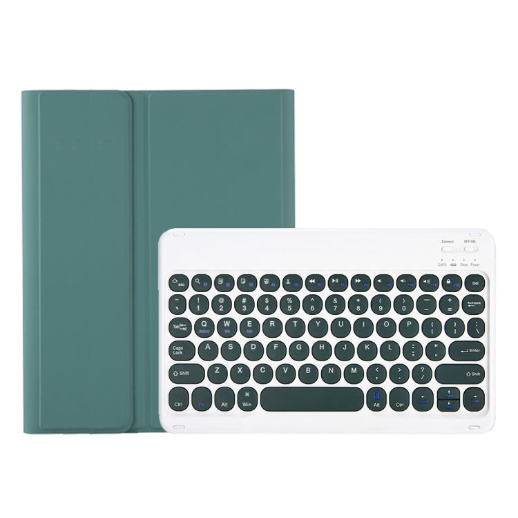 YA610B Candy Color Skin Feel Texture Round Keycap Bluetooth Keyboard Leather Case For Samsung Galaxy Tab S6 Lite 10.4 inch SM-P610 / SM-P615(Dark Green) - Samsung Keyboard by buy2fix | Online Shopping UK | buy2fix