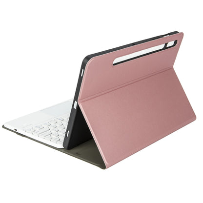 YA610B-A  Lambskin Texture Voltage Round Keycap Bluetooth Keyboard Leather Case with Touchpad For Samsung Galaxy Tab S6 Lite 10.4 inch SM-P610 / SM-P615(Rose Gold) - Samsung Keyboard by buy2fix | Online Shopping UK | buy2fix