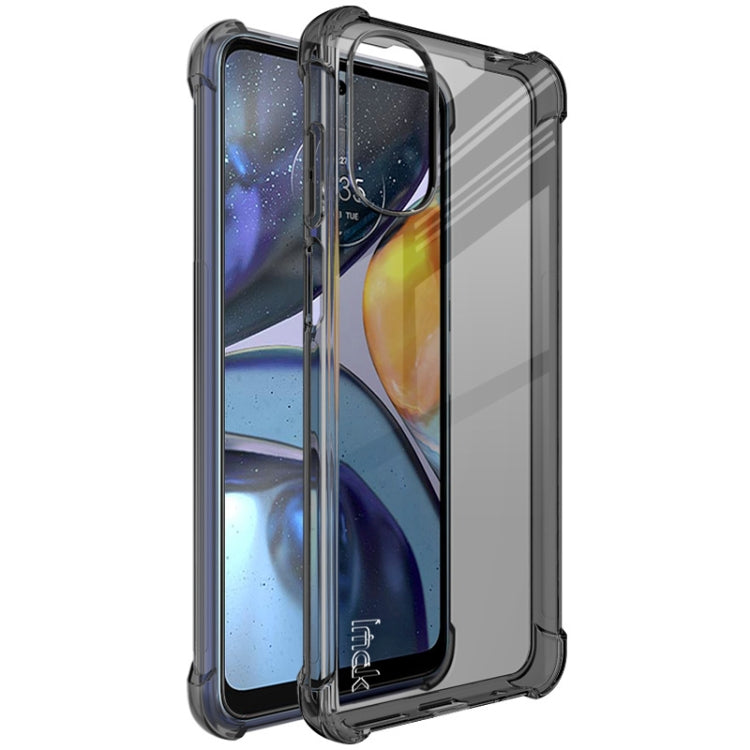 For Motorola Moto G22 4G IMAK All Coverage Shockproof Airbag TPU Case with Screen Protector(Transparent Black) - Motorola Cases by imak | Online Shopping UK | buy2fix