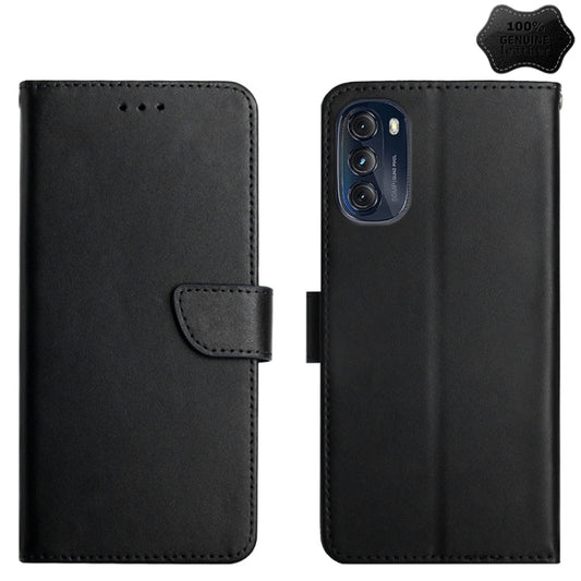 For Motorola Moto G 5G 2022 Genuine Leather Fingerprint-proof Horizontal Flip Phone Case(Black) - Motorola Cases by buy2fix | Online Shopping UK | buy2fix