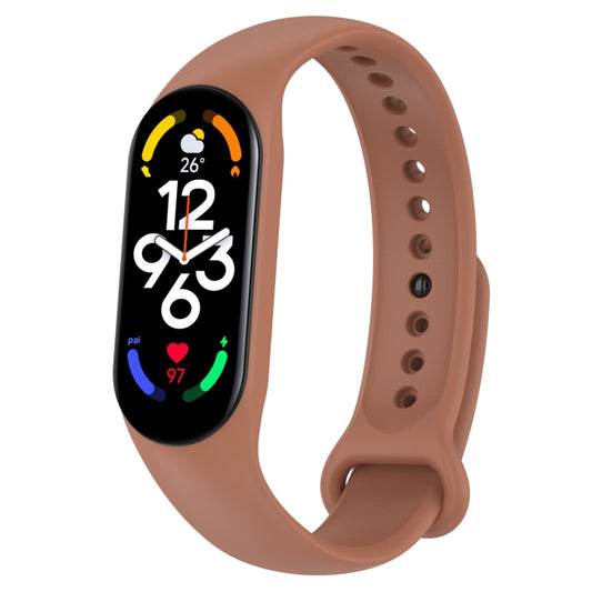 For Xiaomi Mi Band 7 / 7NFC / 6 / 6 NFC / 5 / 5 NFC / Amazfit Band 5 Official Silicone Watch Band(Brown) - Watch Bands by buy2fix | Online Shopping UK | buy2fix