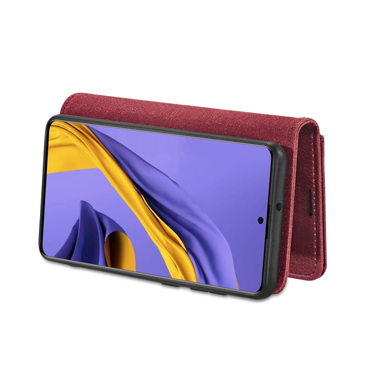 For Galaxy A71 DG.MING Crazy Horse Texture Flip Detachable Magnetic Leather Case with Holder & Card Slots & Wallet(Red) - Galaxy Phone Cases by DG.MING | Online Shopping UK | buy2fix