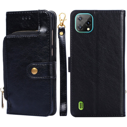 For Blackview A55 Zipper Bag Leather Phone Case(Black) - More Brand by buy2fix | Online Shopping UK | buy2fix