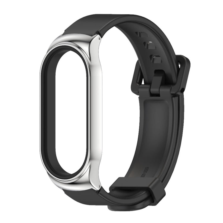 For Xiaomi Mi Band 7 / 7 NFC MIJOBS CS Metal Case + Silicone Watch Band(Black Silver) - Watch Bands by MIJOBS | Online Shopping UK | buy2fix