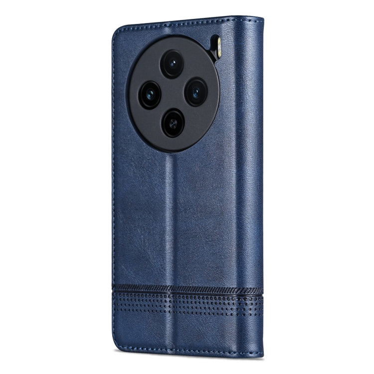 For vivo X100 AZNS Magnetic Calf Texture Leather Phone Case(Dark Blu) - X100 Cases by AZNS | Online Shopping UK | buy2fix