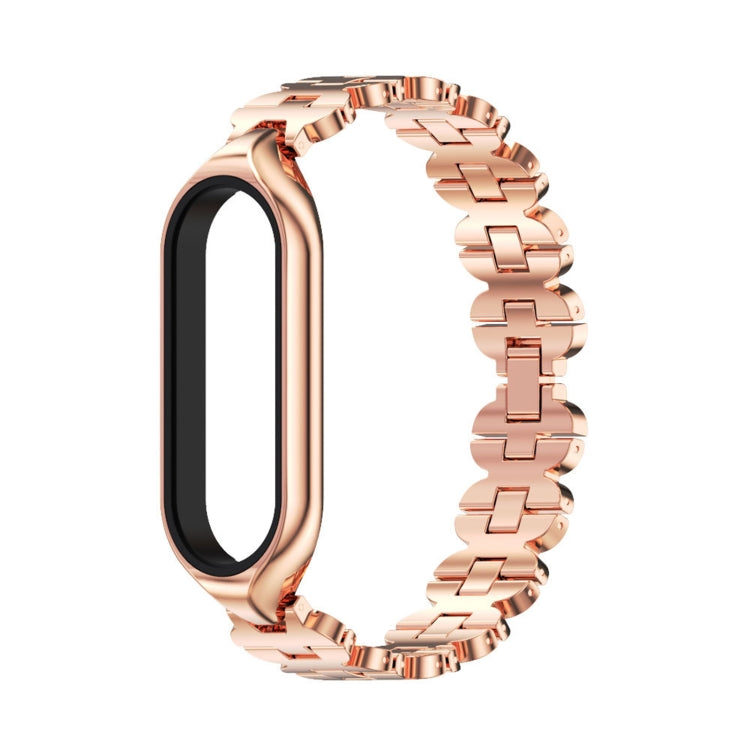 For Xiaomi Mi Band 5 / 6 MIJOBS Bone Chain Double Hole Metal Watch Band(Rose Gold) - Watch Bands by MIJOBS | Online Shopping UK | buy2fix