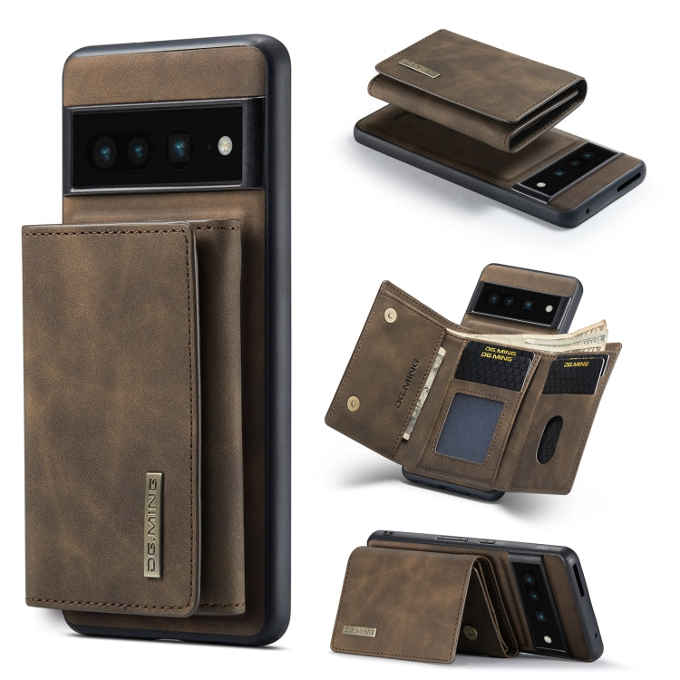 For Google Pixel 7 Pro 5G DG.MING M1 Series 3-Fold Multi Card Wallet + Magnetic Phone Case(Coffee) - Google Cases by DG.MING | Online Shopping UK | buy2fix