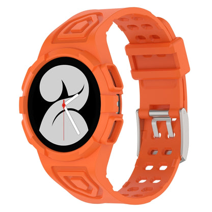 For Samsung Galaxy Watch4 40mm Silicone Integrated Watch Band(Orange) - Watch Bands by buy2fix | Online Shopping UK | buy2fix