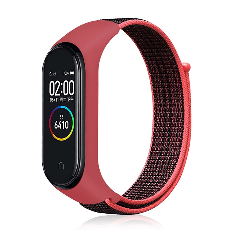 For Xiaomi Mi Band 7 Nylon Weave Watch Band(Black Red) - Watch Bands by buy2fix | Online Shopping UK | buy2fix